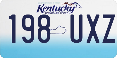KY license plate 198UXZ