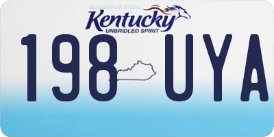 KY license plate 198UYA