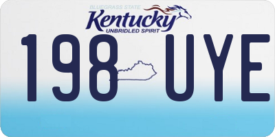 KY license plate 198UYE