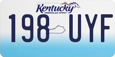 KY license plate 198UYF