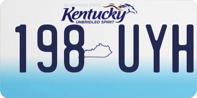KY license plate 198UYH