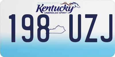 KY license plate 198UZJ