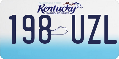 KY license plate 198UZL