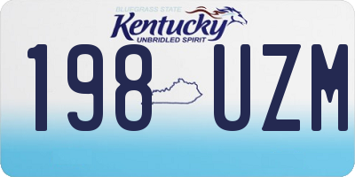 KY license plate 198UZM