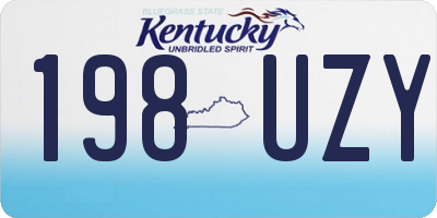 KY license plate 198UZY