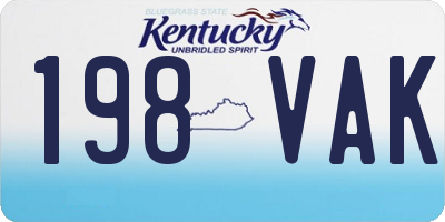 KY license plate 198VAK