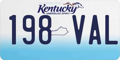 KY license plate 198VAL