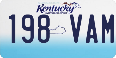 KY license plate 198VAM