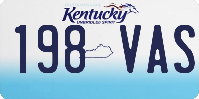 KY license plate 198VAS