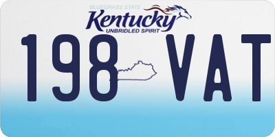 KY license plate 198VAT