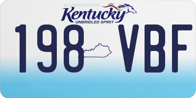 KY license plate 198VBF