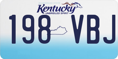 KY license plate 198VBJ