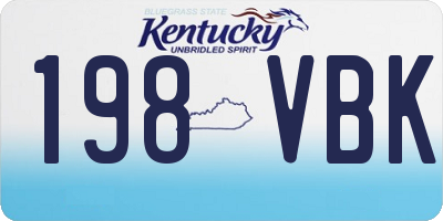 KY license plate 198VBK