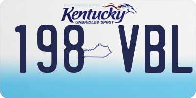 KY license plate 198VBL