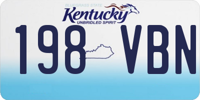 KY license plate 198VBN