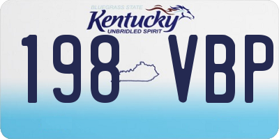 KY license plate 198VBP