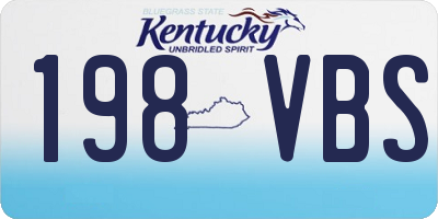 KY license plate 198VBS