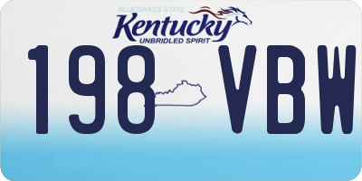 KY license plate 198VBW