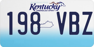 KY license plate 198VBZ