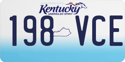 KY license plate 198VCE