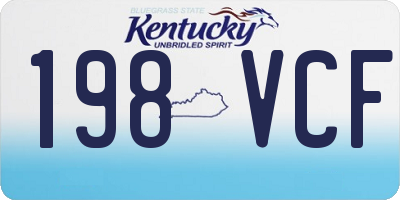 KY license plate 198VCF
