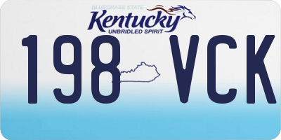 KY license plate 198VCK