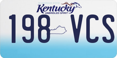 KY license plate 198VCS