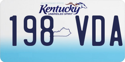 KY license plate 198VDA