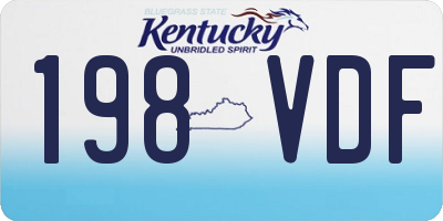 KY license plate 198VDF