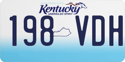 KY license plate 198VDH