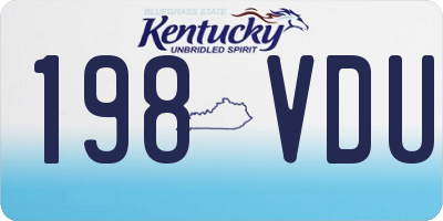 KY license plate 198VDU
