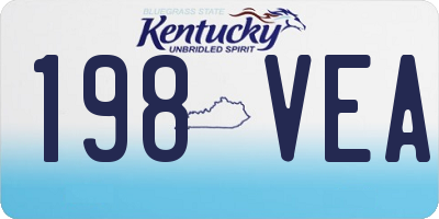 KY license plate 198VEA