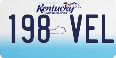 KY license plate 198VEL