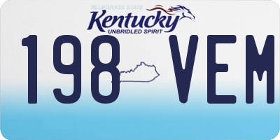 KY license plate 198VEM