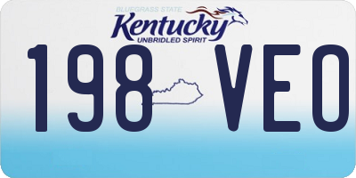 KY license plate 198VEO