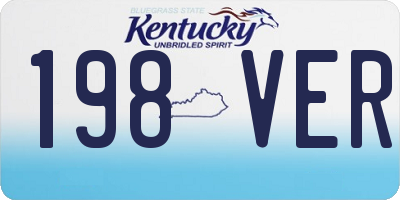 KY license plate 198VER