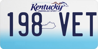 KY license plate 198VET