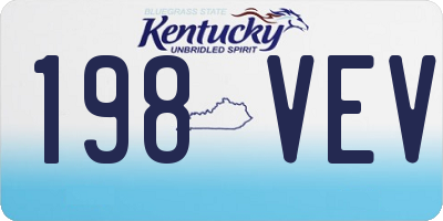 KY license plate 198VEV
