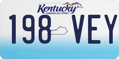 KY license plate 198VEY