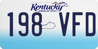 KY license plate 198VFD