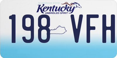 KY license plate 198VFH