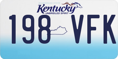 KY license plate 198VFK