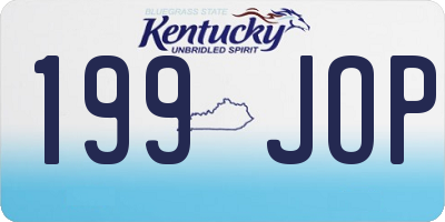 KY license plate 199JOP