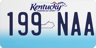 KY license plate 199NAA