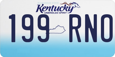KY license plate 199RNO