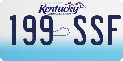 KY license plate 199SSF