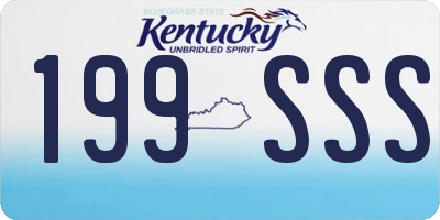 KY license plate 199SSS