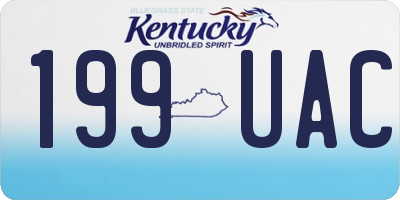 KY license plate 199UAC
