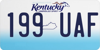 KY license plate 199UAF