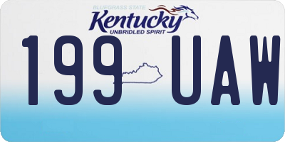 KY license plate 199UAW